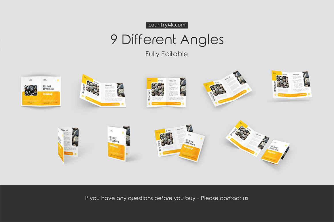 A4 Bi-Fold Brochure Mockup Set A4 Bi-Fold Brochure Mockup Set