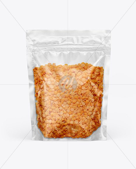 Transparent Pouch with Lentils Mockup