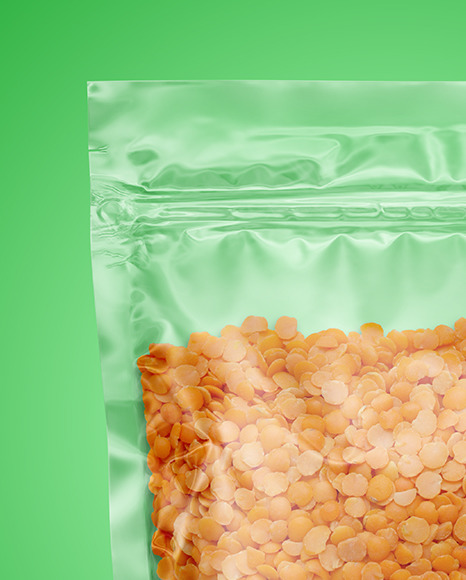 Transparent Pouch with Lentils Mockup