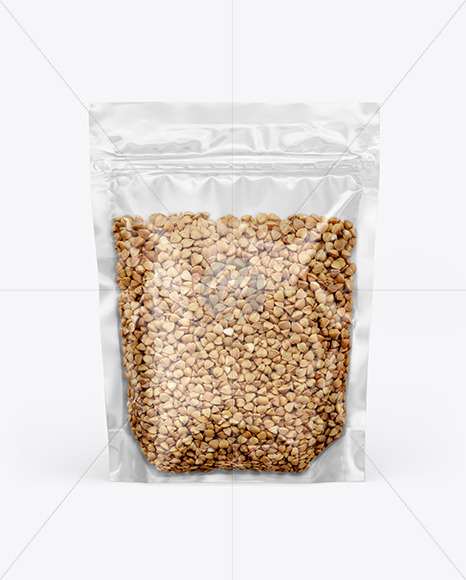 Transparent Pouch with Buckwheat Mockup