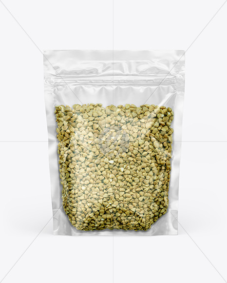 Transparent Pouch with Green Buckwheat Mockup