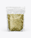 Transparent Pouch with Green Buckwheat Mockup