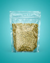 Transparent Pouch with Green Buckwheat Mockup