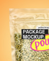 Transparent Pouch with Green Buckwheat Mockup