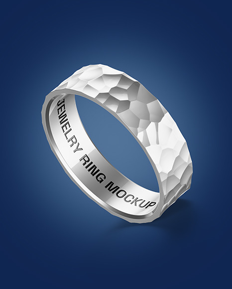 Jewelry Hammered Ring Mockup