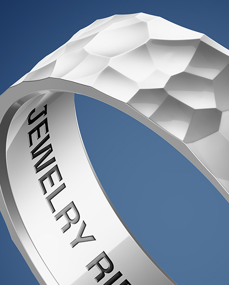 Jewelry Hammered Ring Mockup