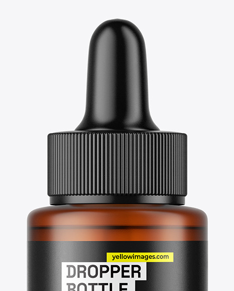 Frosted Amber Dropper Bottle Mockup