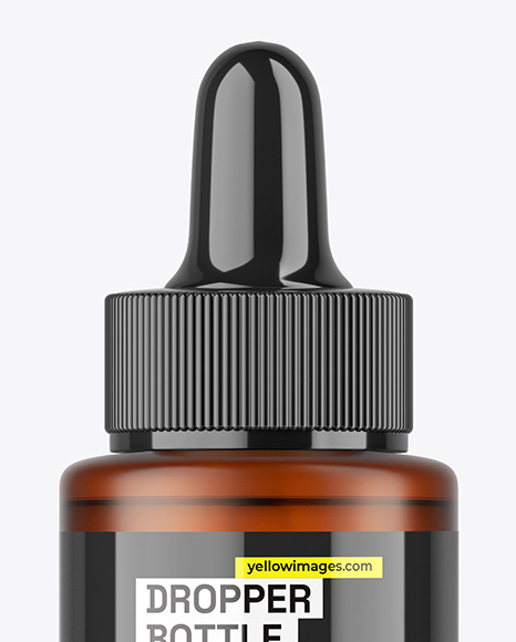 Frosted Amber Dropper Bottle Mockup