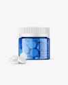 Blue Jar with Tablets Mockup