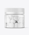 Clear Jar with Tablets Mockup