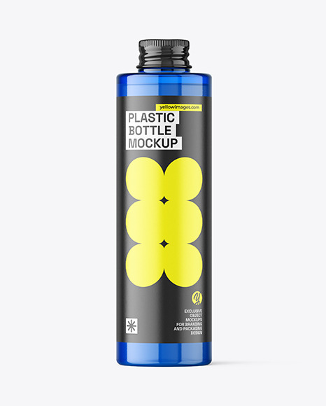 Blue Plastic Bottle Mockup