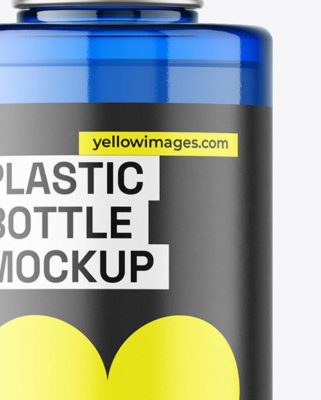 Blue Plastic Bottle Mockup