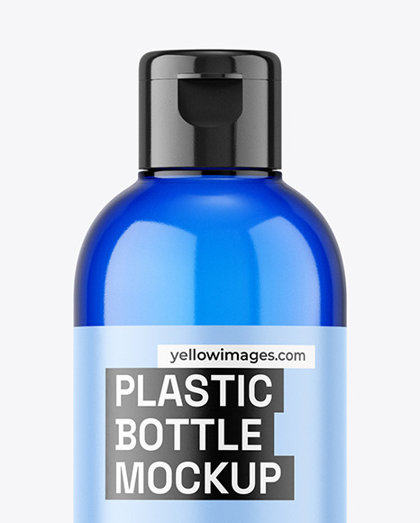 Blue Plastic Bottle Mockup