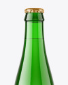 Green Glass Beer Bottle Mockup