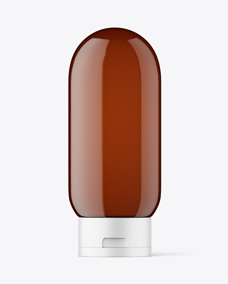 Amber Plastic Bottle Mockup