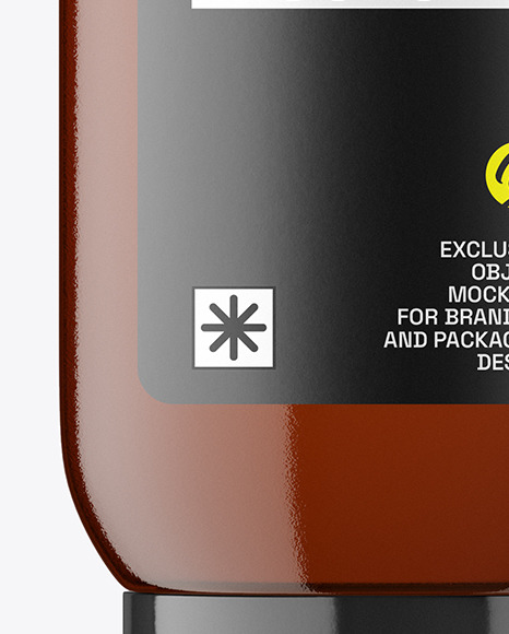 Amber Plastic Bottle Mockup