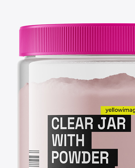 Clear Jar With Powder Mockup