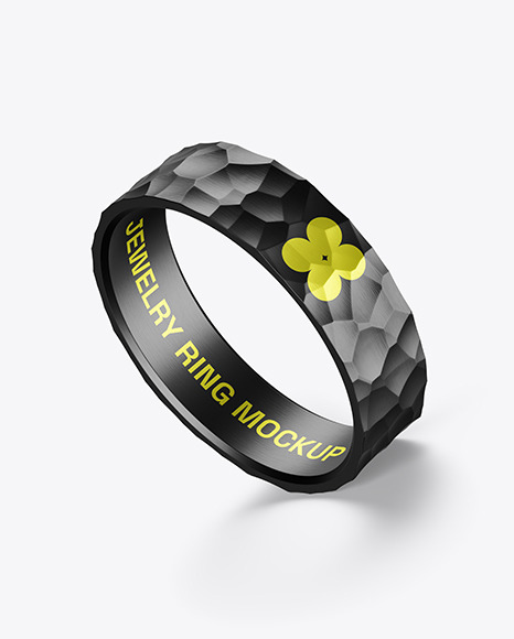 Jewelry Hammered Ring Mockup