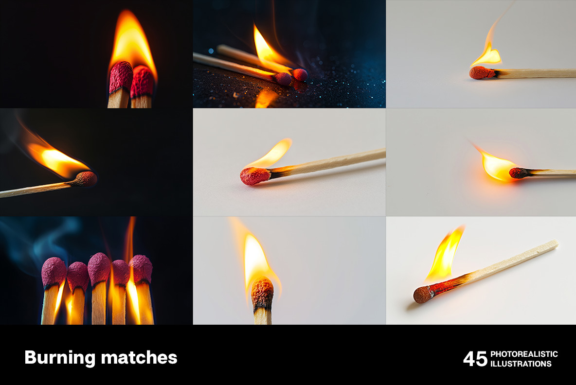 Burning matches