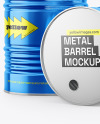 Metal Oil Barrels Mockup