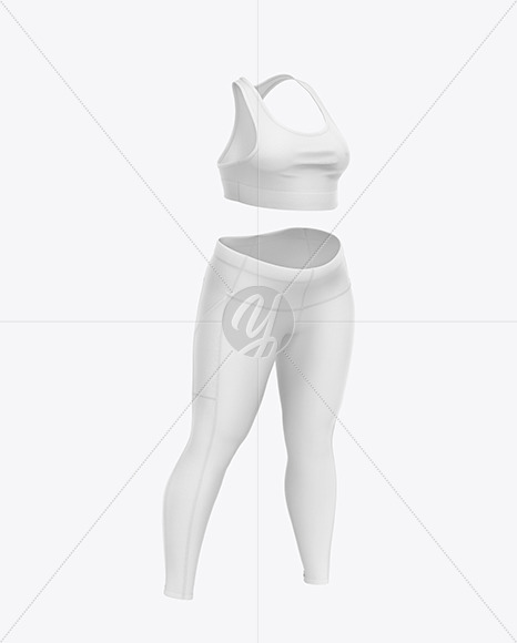 Women's Plus Size Fitness Kit Mockup – Half Side View