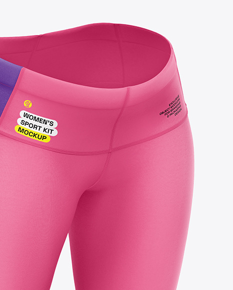 Women's Plus Size Fitness Kit Mockup – Half Side View