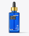 Blue Glass Square Dropper Bottle Mockup