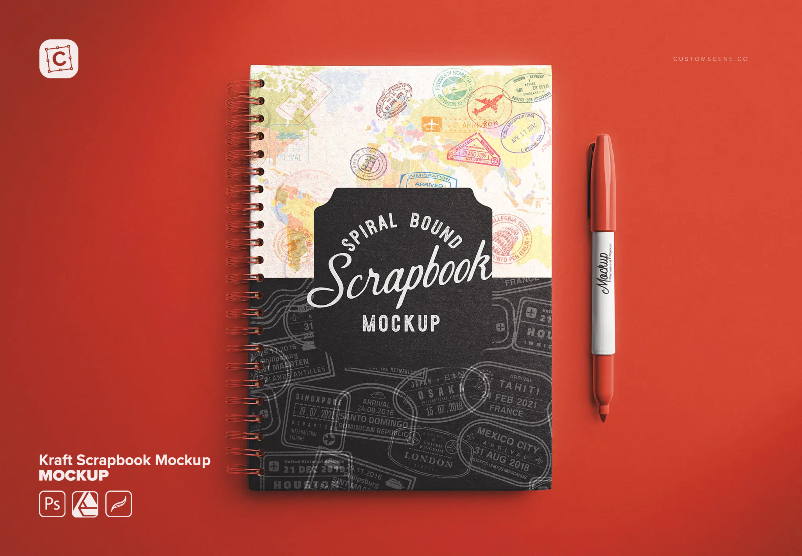 Kraft Scrapbook Mockup