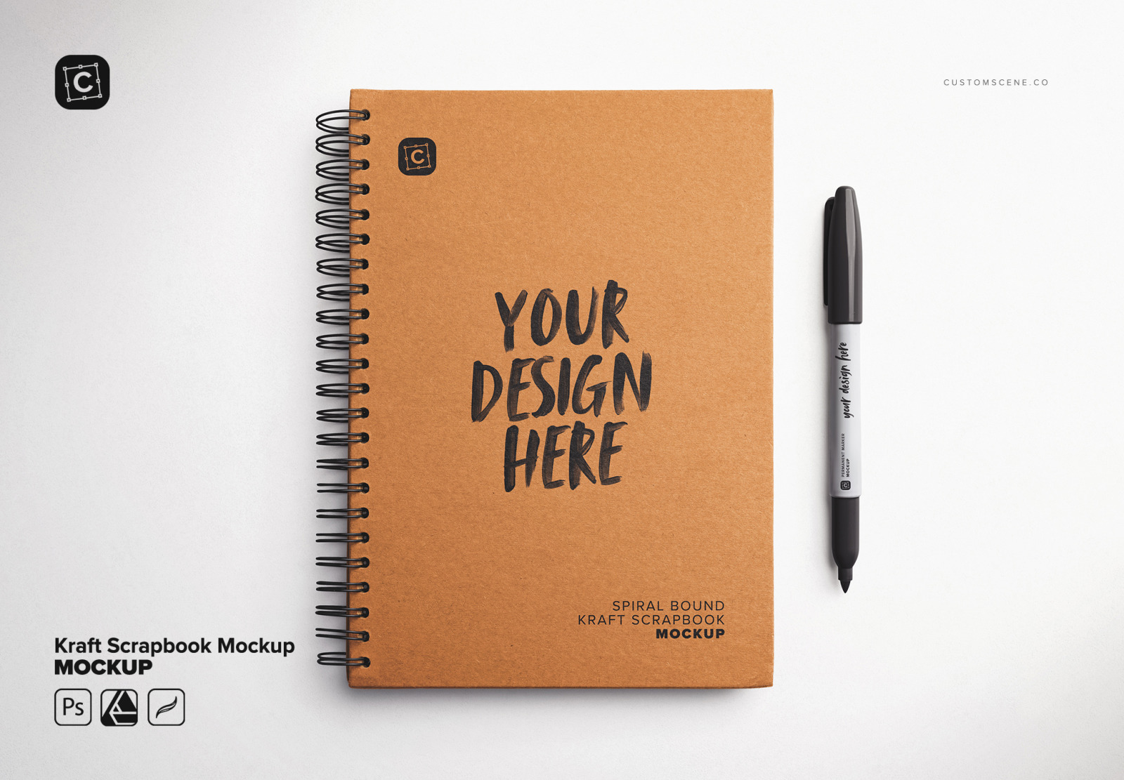 Kraft Scrapbook Mockup Kraft Scrapbook Mockup
