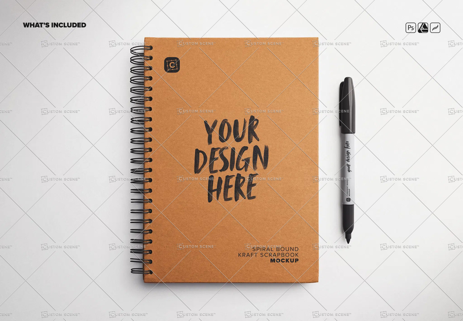 Kraft Scrapbook Mockup Kraft Scrapbook Mockup
