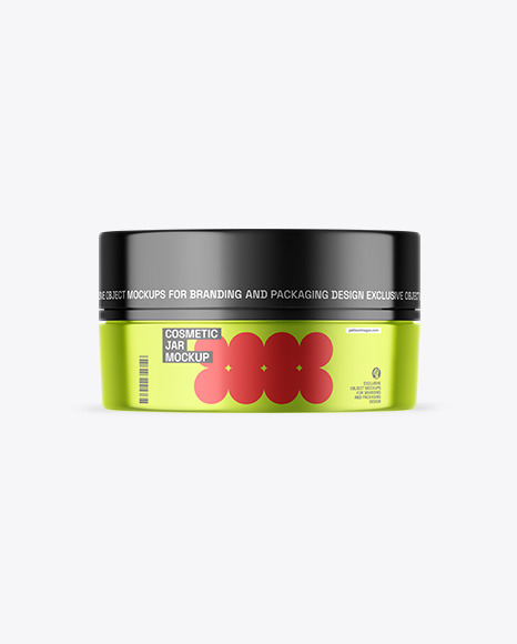 Metallic Cosmetic Jar Mockup - Metallic+Cosmetic+Jar+w/+Patches+Mockup