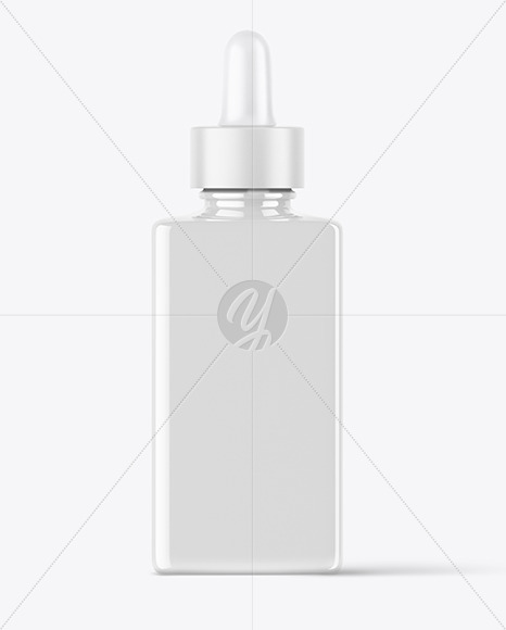 Glossy Square Dropper Bottle Mockup