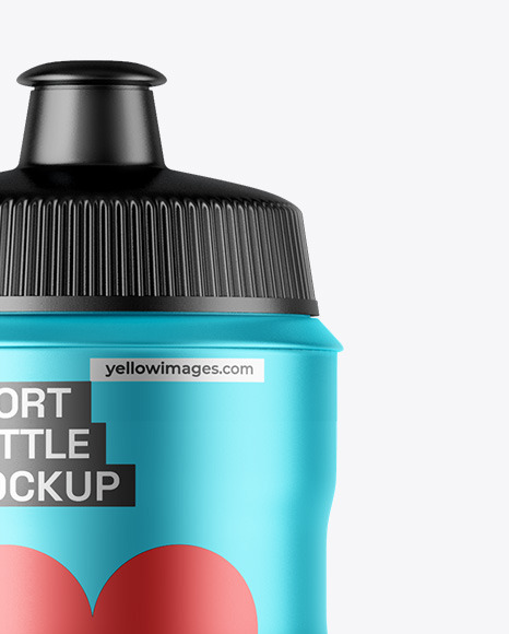 Matte Metallic Sport Bottle Mockup