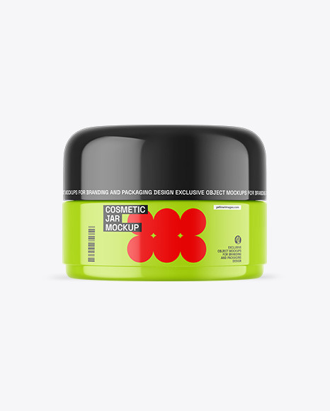 Glossy Cosmetic Jar Mockup