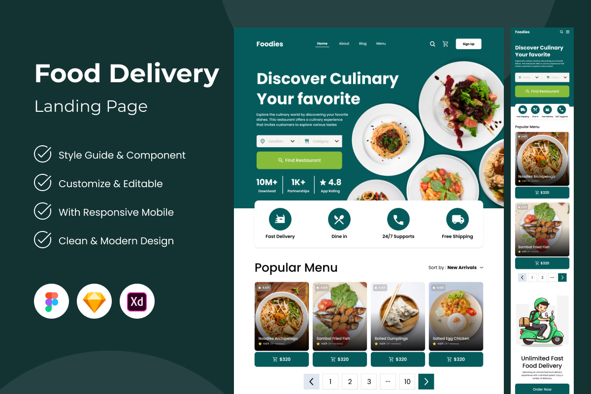 Foodies - Food Delivery Landing Page V2