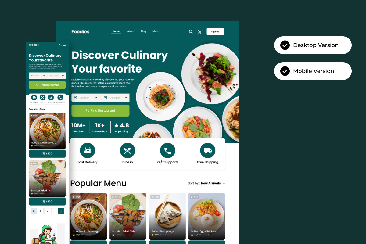 Foodies - Food Delivery Landing Page V2