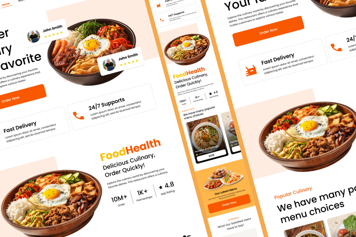 FoodHealth - Food Delivery Landing Page