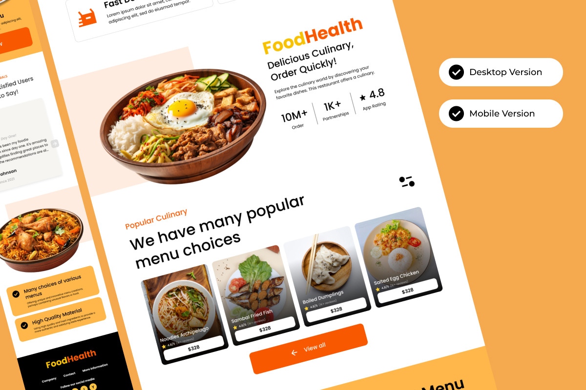 FoodHealth - Food Delivery Landing Page