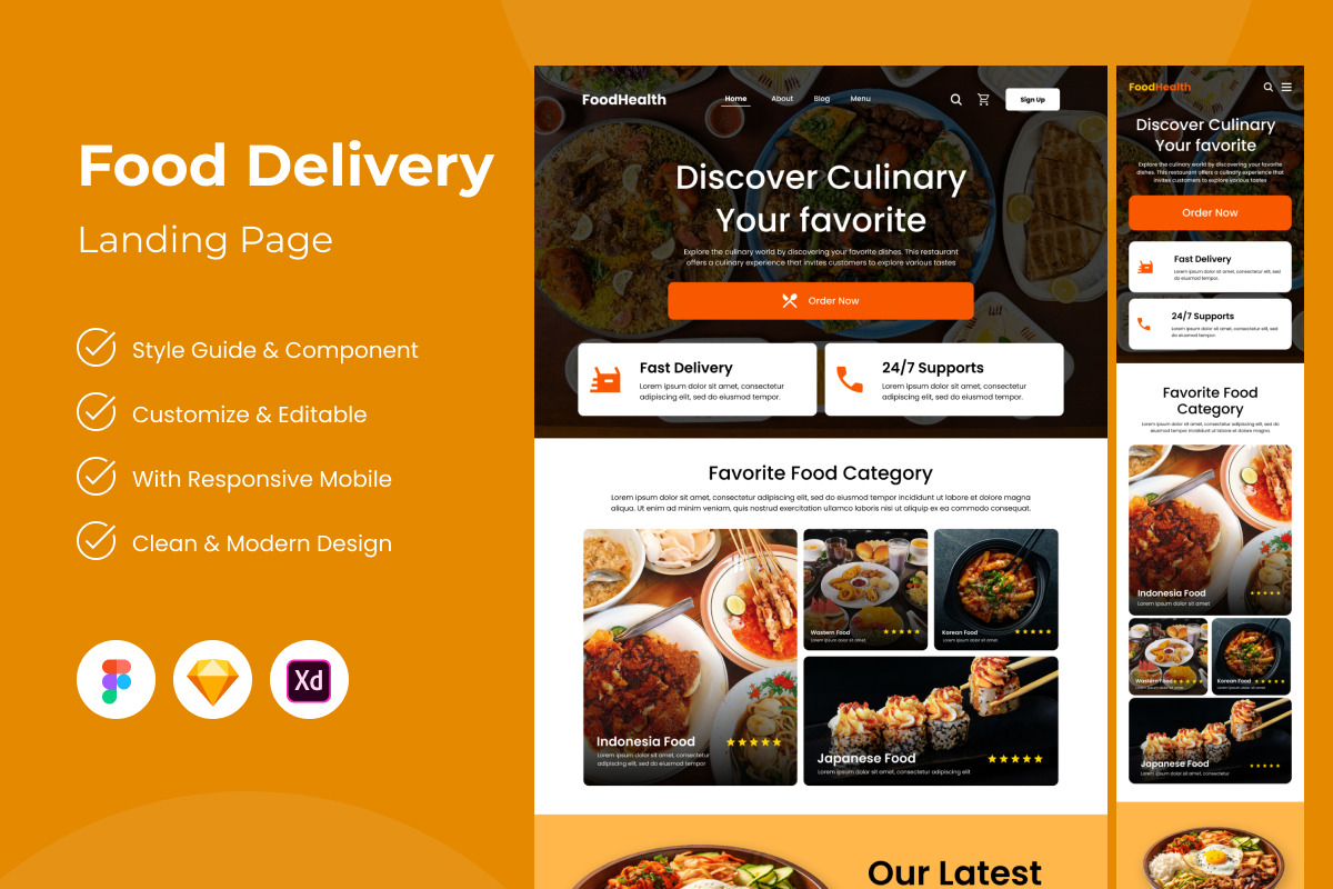 FoodHealth - Food Delivery Landing Page V2