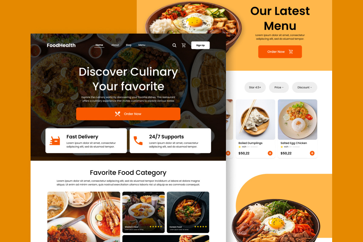 FoodHealth - Food Delivery Landing Page V2