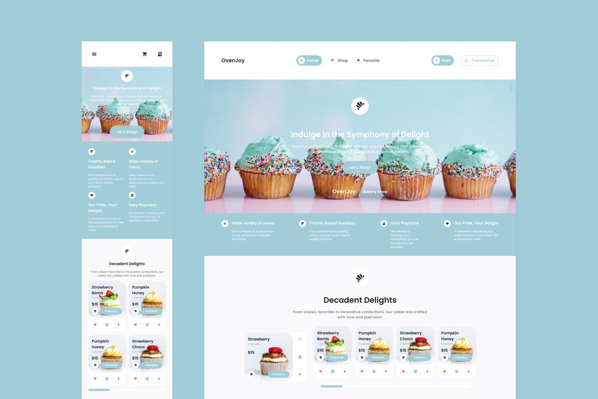 OvenJoy - Bakery Shop Landing Page