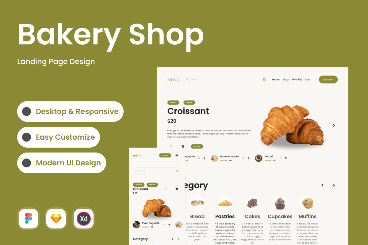 Misu - Bakery Shop Landing Page V2 Misu - Bakery Shop Landing Page V2