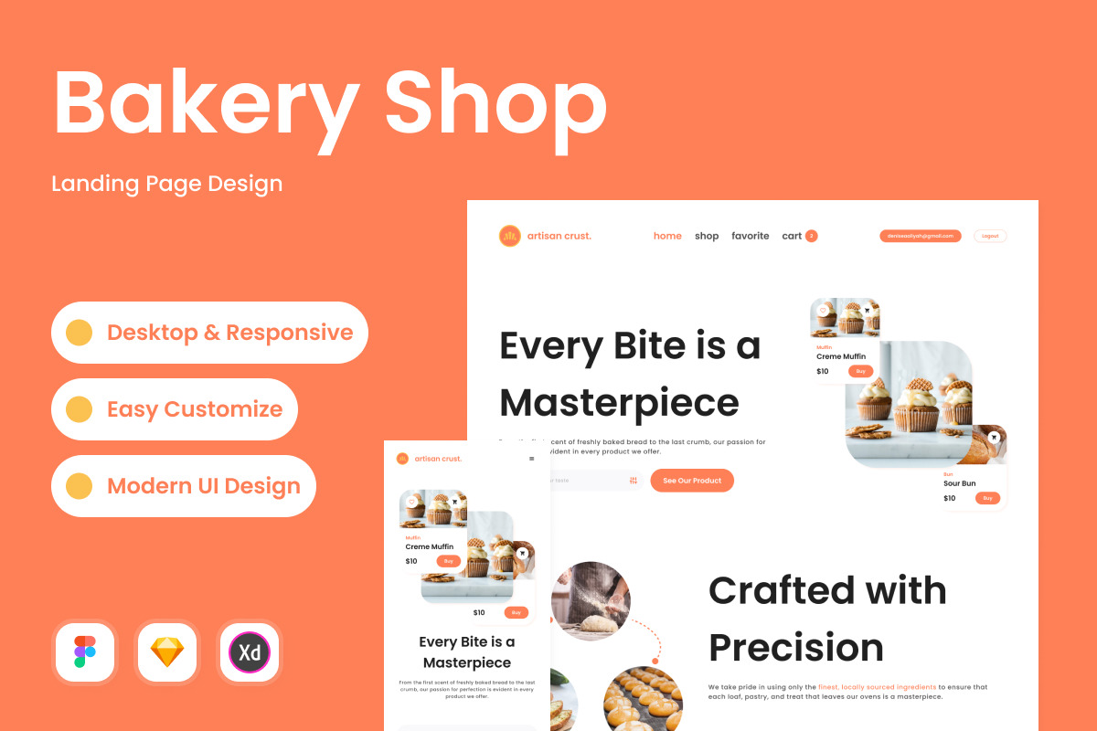 Artisan Crust - Bakery Shop Landing Page