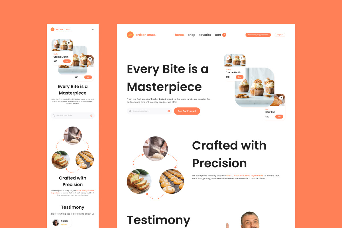 Artisan Crust - Bakery Shop Landing Page Artisan Crust - Bakery Shop Landing Page