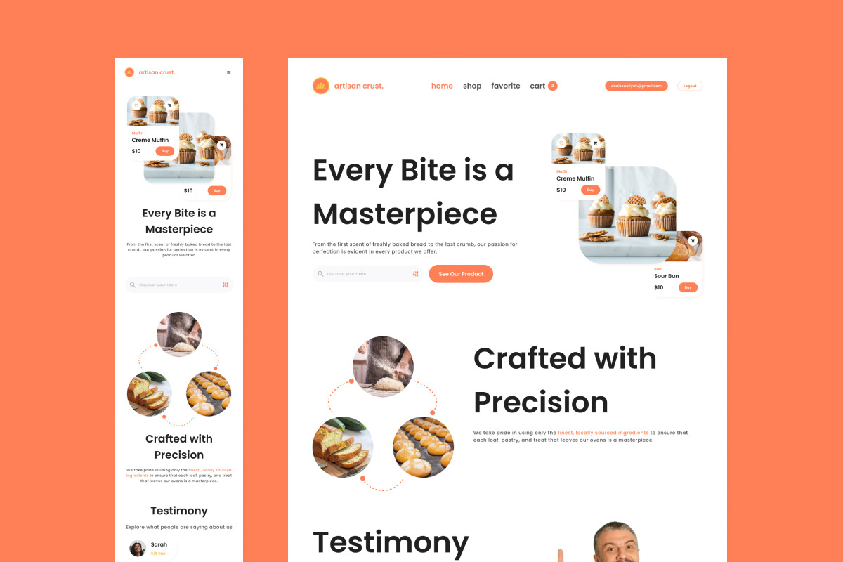 Artisan Crust - Bakery Shop Landing Page