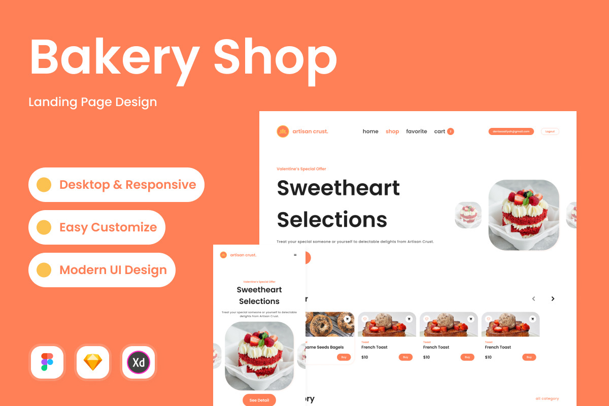 Artisan Crust - Bakery Shop Landing Page V2