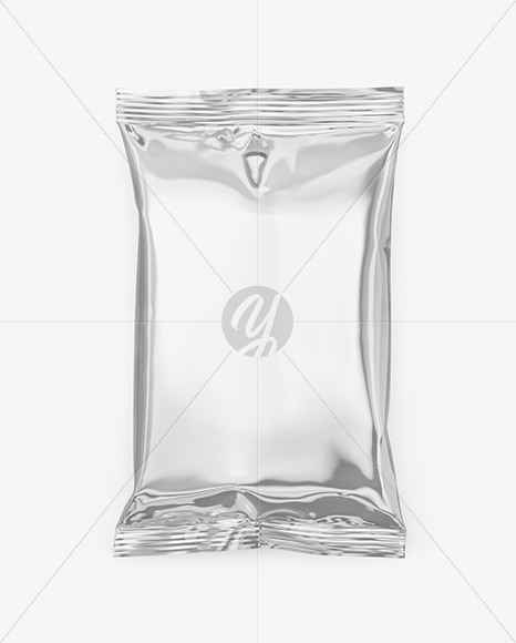 Glossy Metallic Snack Package Mockup