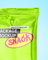 Glossy Metallic Snack Package Mockup