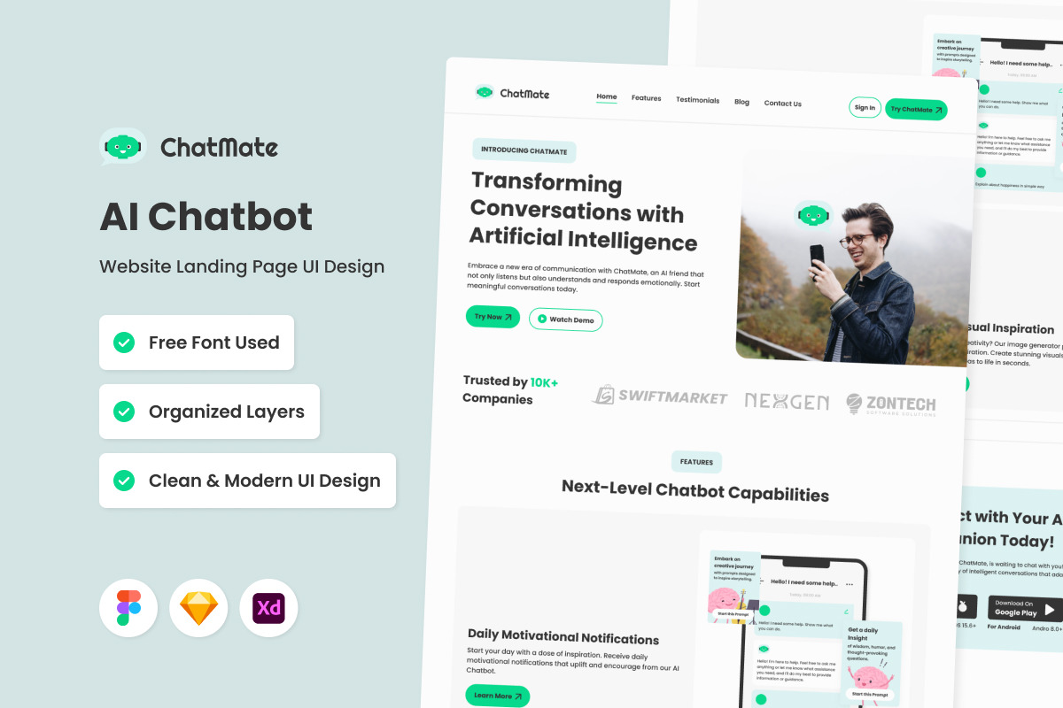 ChatMate - AI Chatbot Website Landing Page