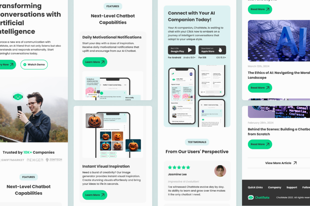 ChatMate - AI Chatbot Website Landing Page ChatMate - AI Chatbot Website Landing Page